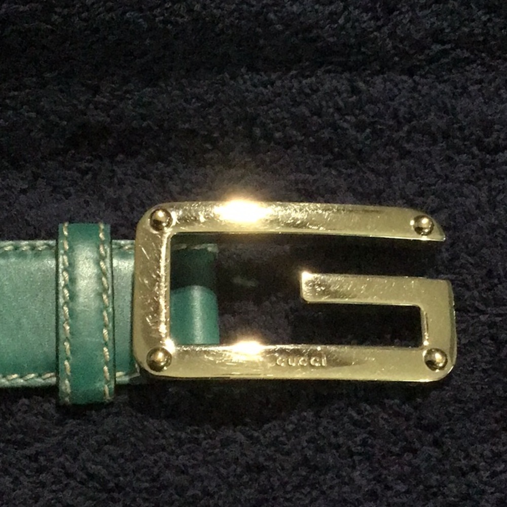 Gucci Green Belt with Gold Buckle
